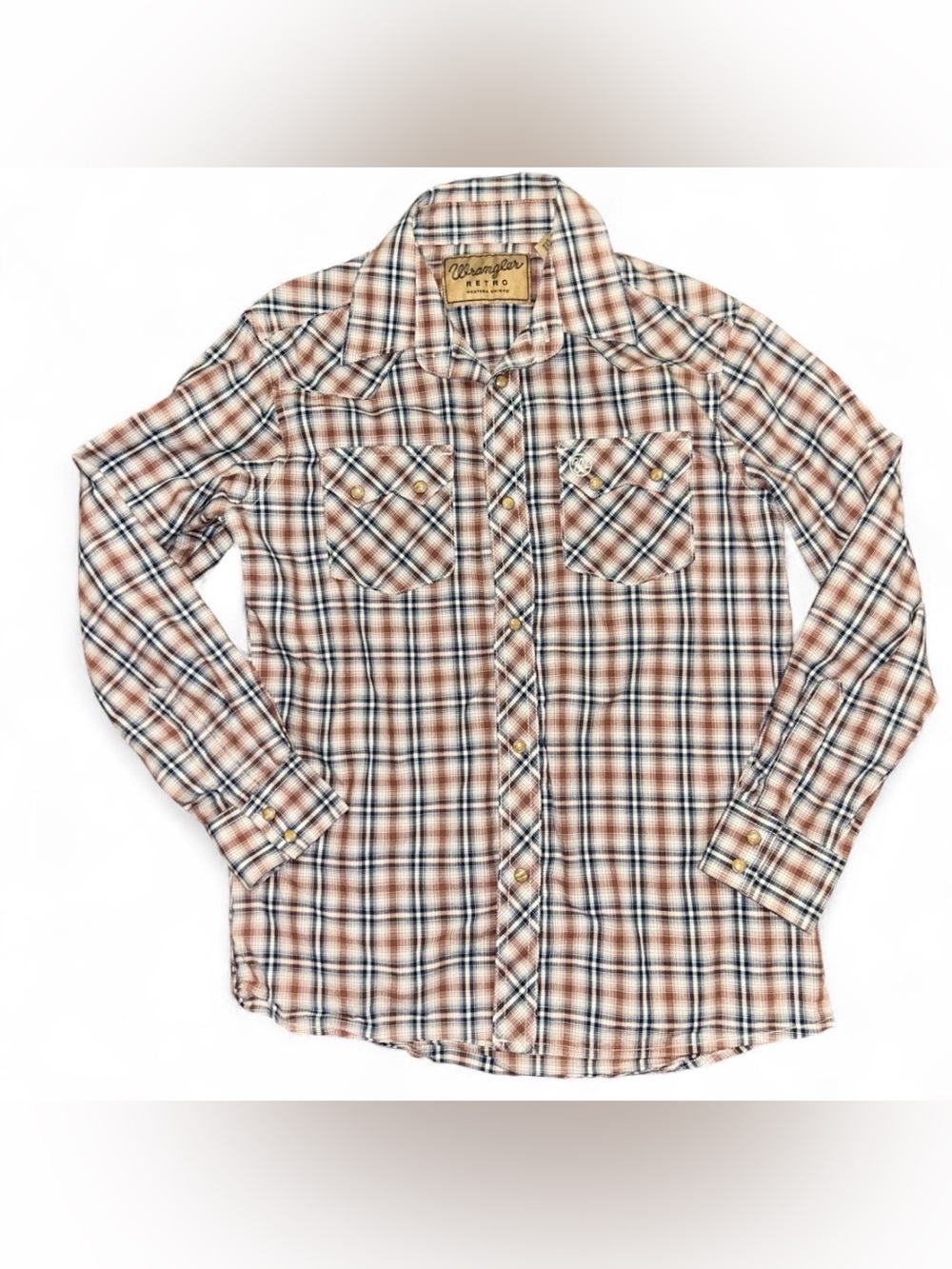 Wrangler Plaid Button Down Boys Youth Large